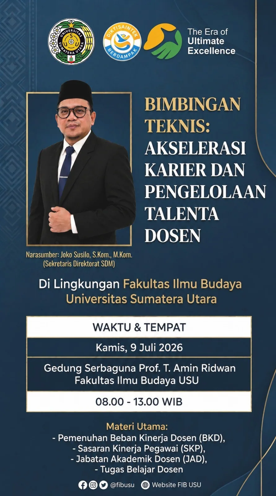 FIB USU Selenggarakan Bimbingan Teknis Akselerasi Karier dan Pengelolaan Talenta Dosen